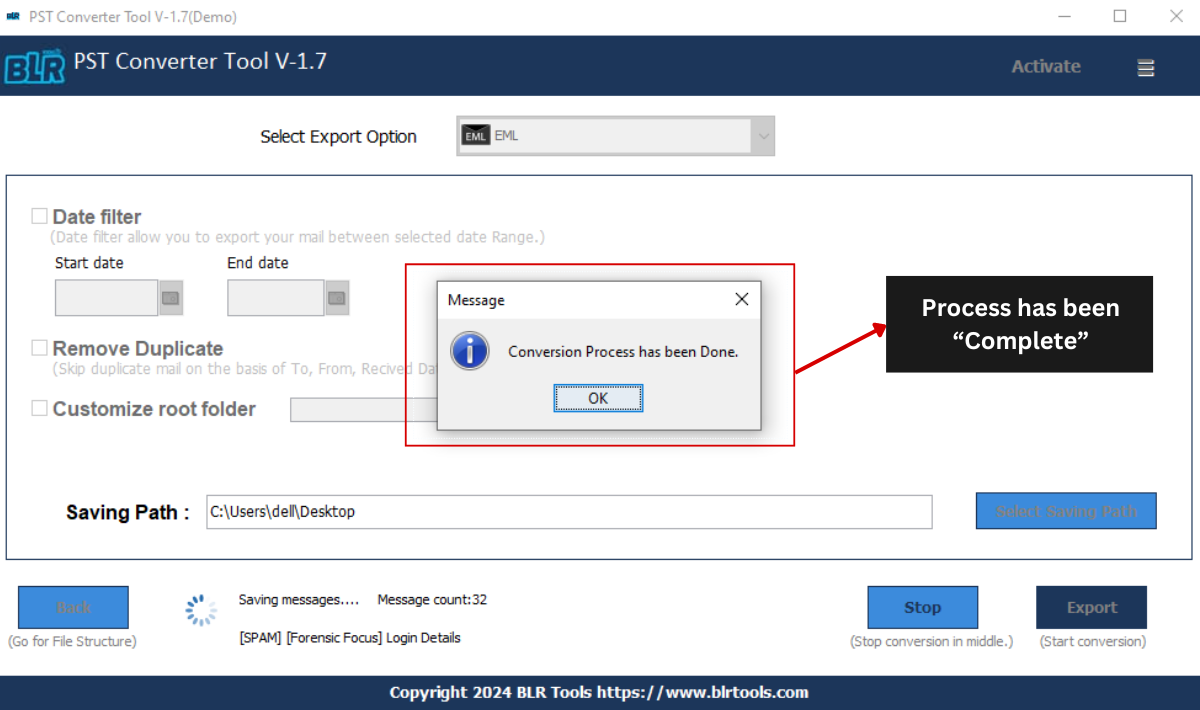 pst-file-converted successfully