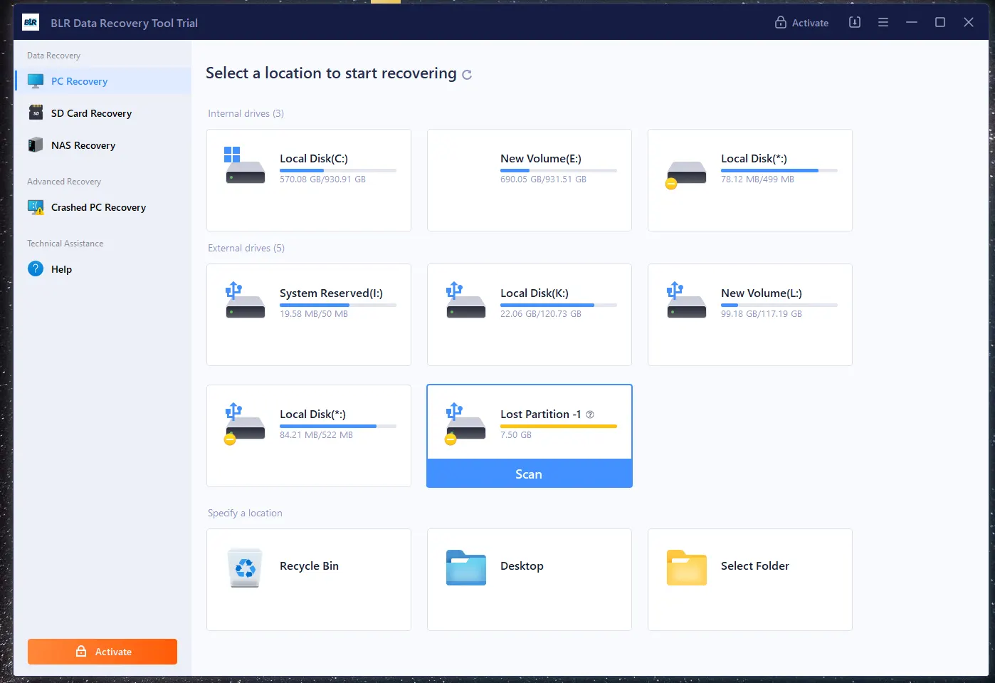 BLR BitLocker Data Recovery Tool