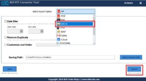 select mbox to migrate outlook to thunderbird mail