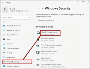 Windows Security App to Disabling Antivirus